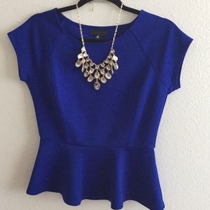 Peplum royal blue blouse